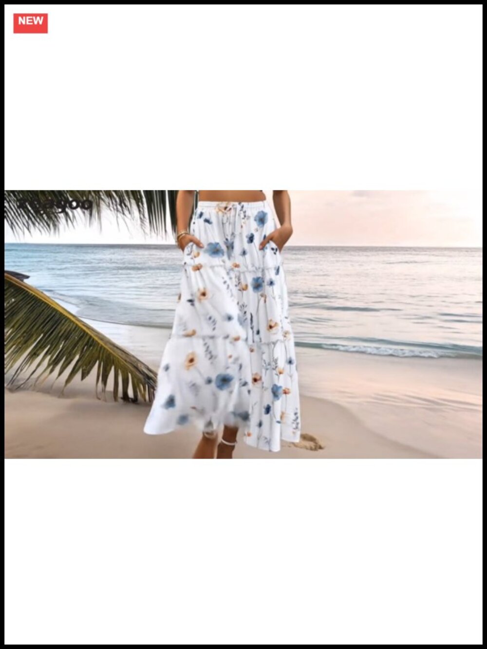 Boho Floral Printed High Waist Maxi Skirt with Pockets - Picture 5 of 6